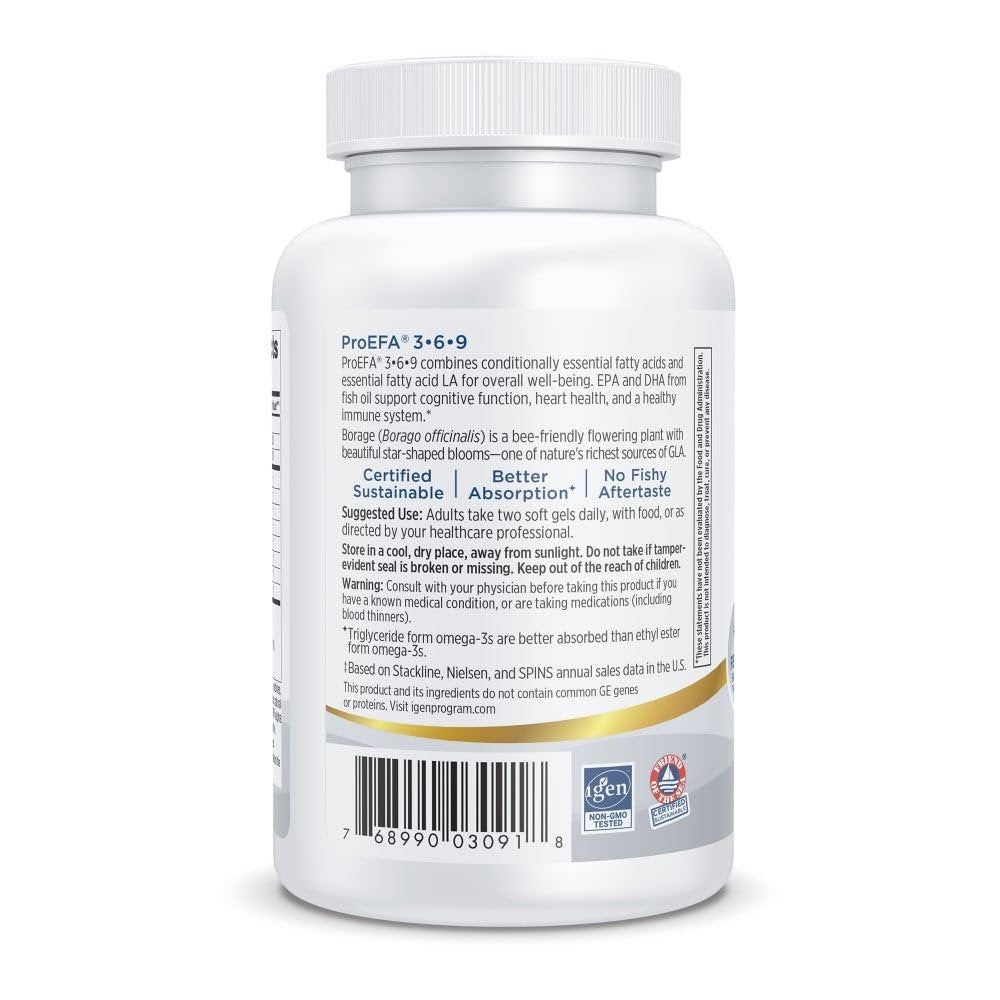 Nordic Naturals ProEFA 3-6-9, Zitronengeschmack - 90 Weichkapseln - 565 mg Omega-3 - EPA & DHA mit GLA - Gesunde Haut, Kognition & positive Stimmung - Non-GMO - 45 Portionen