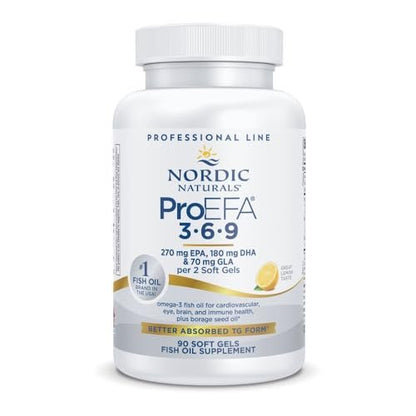 Nordic Naturals ProEFA 3-6-9, Zitronengeschmack - 90 Weichkapseln - 565 mg Omega-3 - EPA & DHA mit GLA - Gesunde Haut, Kognition & positive Stimmung - Non-GMO - 45 Portionen