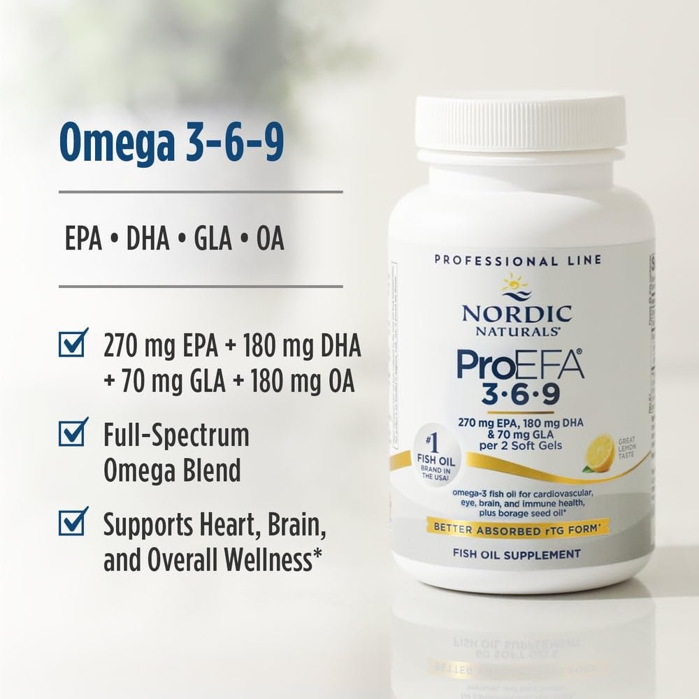 Nordic Naturals ProEFA 3-6-9, Zitronengeschmack - 90 Weichkapseln - 565 mg Omega-3 - EPA & DHA mit GLA - Gesunde Haut, Kognition & positive Stimmung - Non-GMO - 45 Portionen