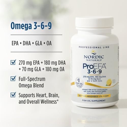 Nordic Naturals ProEFA 3-6-9, Zitronengeschmack - 90 Weichkapseln - 565 mg Omega-3 - EPA & DHA mit GLA - Gesunde Haut, Kognition & positive Stimmung - Non-GMO - 45 Portionen
