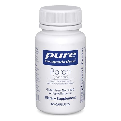 Pure Encapsulations Bor (Glycinat) – Nahrungsergänzungsmittel für Hormonbalance, Knochenstärke, Bindegewebe und Nährstoffstoffwechsel* | 60 Kapseln