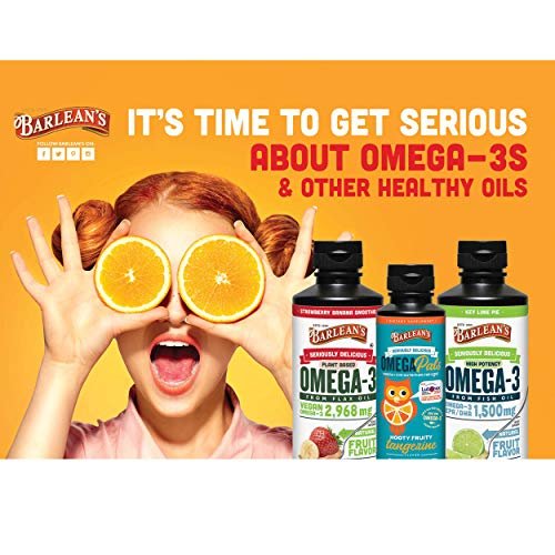Barlean's Omega 3 Fischöl Liquid Nahrungsergänzung für Männer und Frauen, 1080mg EPA und DHA Fettsäuren, Fördert Gehirn- & Herzgesundheit - Non-GMO, Zitronencreme, 237 ml