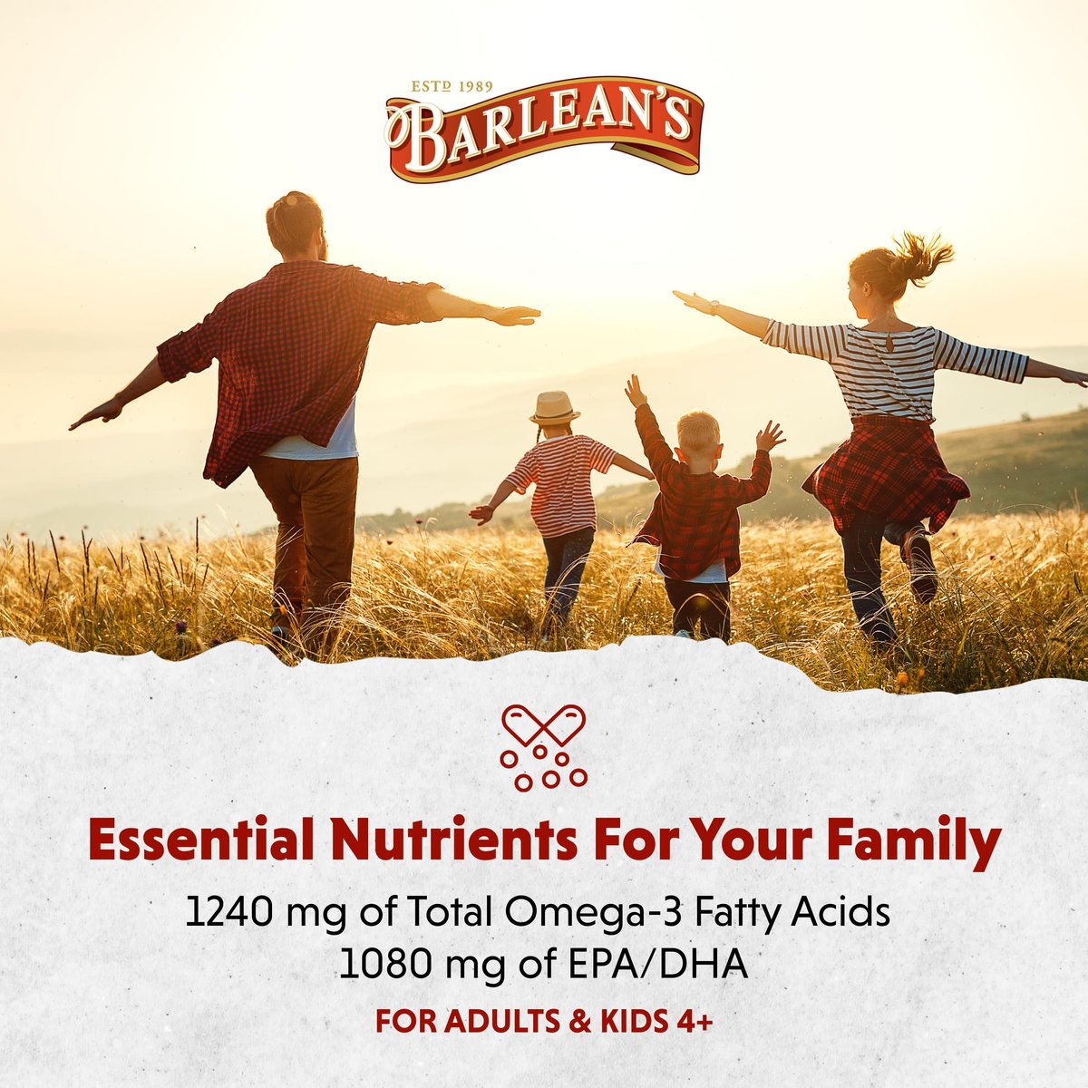 Barlean's Omega 3 Fischöl Liquid Nahrungsergänzung für Männer und Frauen, 1080mg EPA und DHA Fettsäuren, Fördert Gehirn- & Herzgesundheit - Non-GMO, Zitronencreme, 237 ml