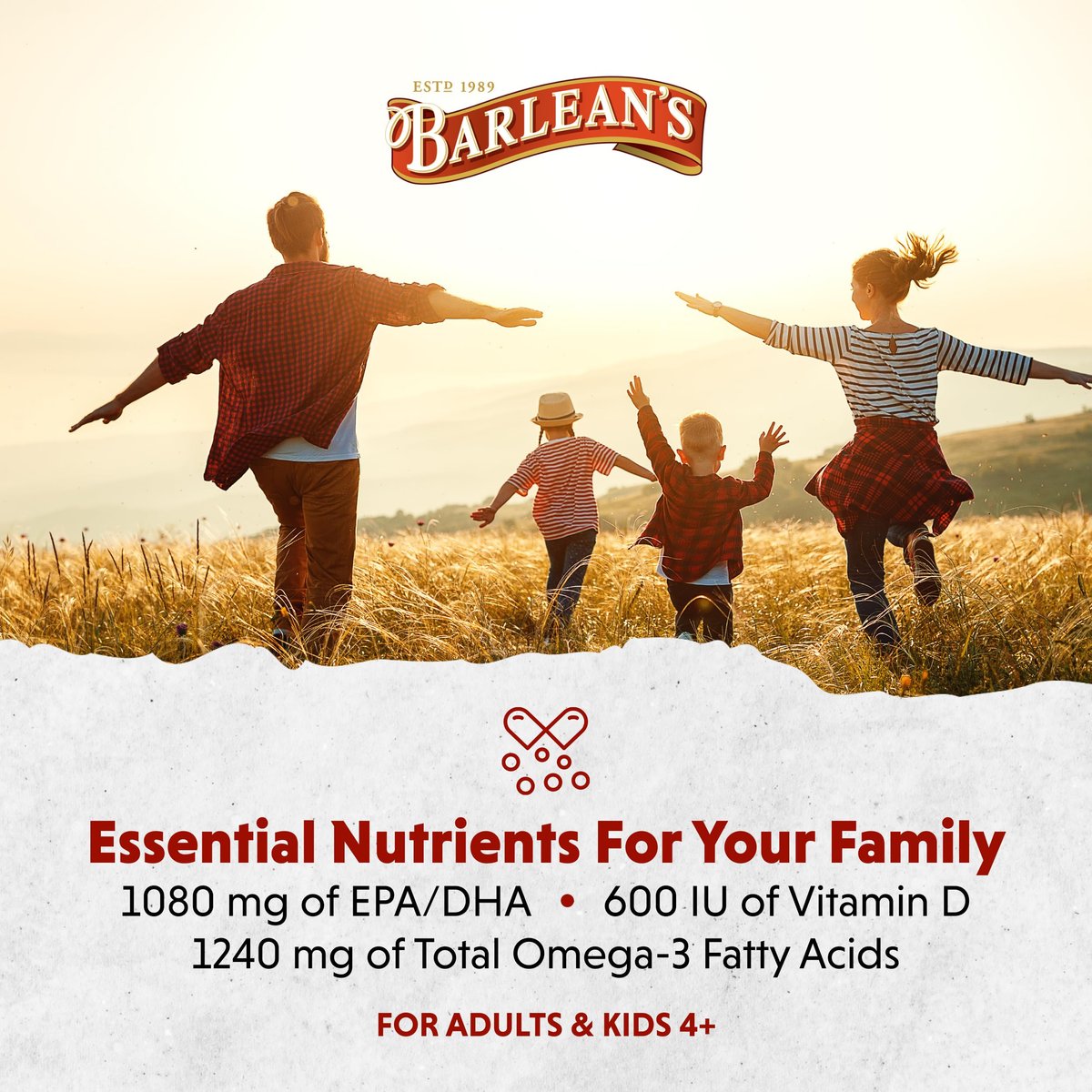 Barlean's Omega 3 Fischöl mit Vitamin D – 1080 mg EPA & DHA, Mango-Pfirsich, 237 ml – für Herz & Gehirn
