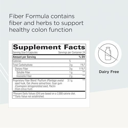 Integrative Therapeutics Fiber Formula – Ballaststoffpräparat für gesunde Verdauung und Darmflora – 120 Kapseln (24 Portionen) – vegan & laktosefrei