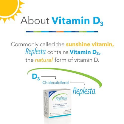 Replesta 50.000 IE Vitamin D3 Cholecalciferol – Wöchentliche Kautablette gegen Vitamin-D-Mangel, natürlicher Orangengeschmack, 4 Stück (1 Packung)