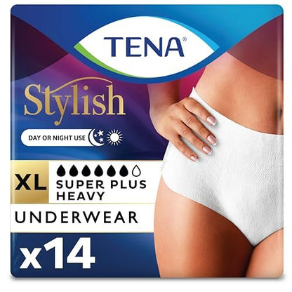 TENA Super Plus Inkontinenzslip für Damen, schwere Saugfähigkeit, X-Large, 1 Packung - 14 Stück