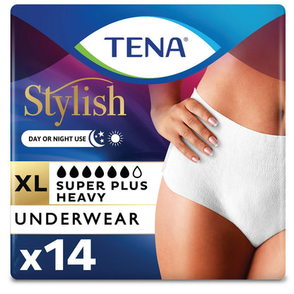 TENA Super Plus Inkontinenzslip für Damen, schwere Saugfähigkeit, X-Large, 1 Packung - 14 Stück