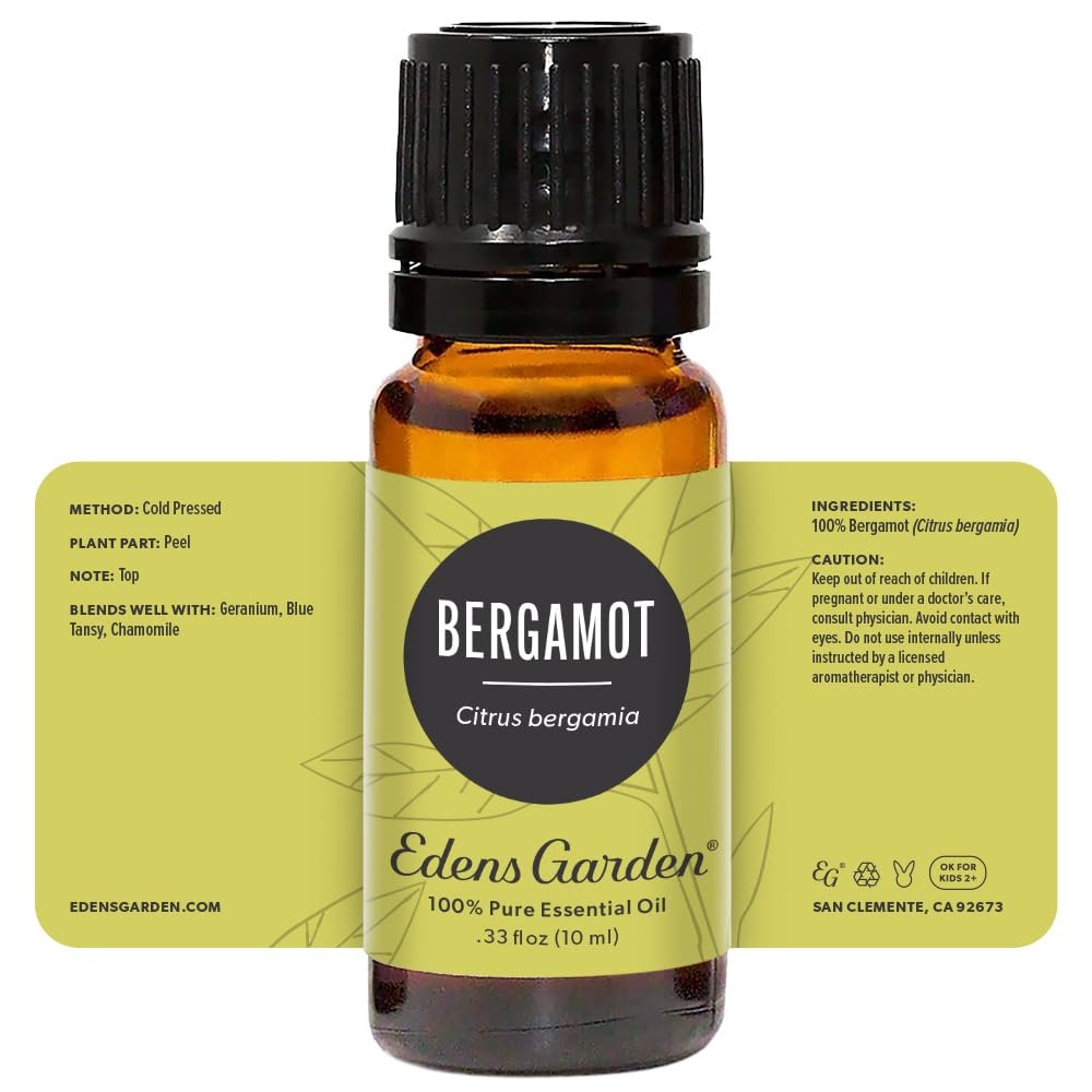 Edens Garden Bergamot Ätherisches Öl – 100% rein, premium, unverdünnt, natürlich, therapeutisch, für Diffuser, Kerzen, Wäsche, kindersicher, 10 ml (0,33 fl oz)
