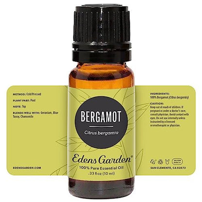 Edens Garden Bergamot Ätherisches Öl – 100% rein, premium, unverdünnt, natürlich, therapeutisch, für Diffuser, Kerzen, Wäsche, kindersicher, 10 ml (0,33 fl oz)