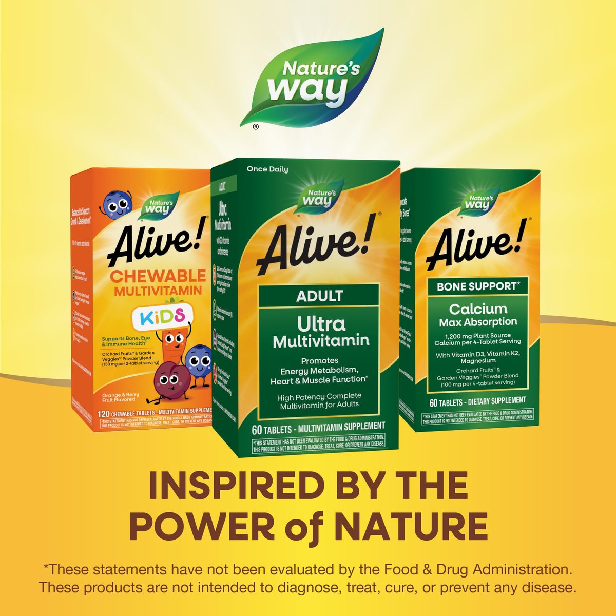 Nature's Way Alive! Erwachsene Ultra Multivitamine – Unterstützt Energiestoffwechsel, Herz- und Muskelfunktion* – mit B-Vitaminen inkl. methyliertem B12 – glutenfrei – 60 Tabletten