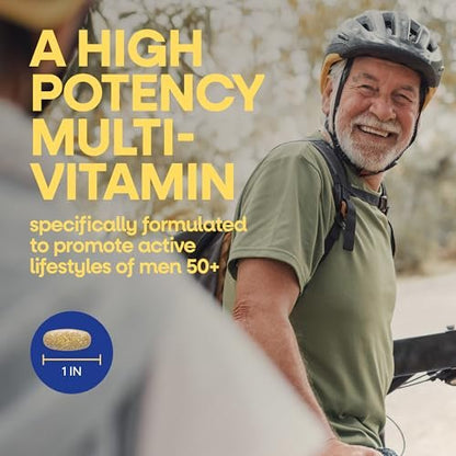 Nature's Way Alive! Ultra Potency Multivitamin für Männer 50 Plus – Hochdosiert mit Vitamin D3, C, E, Methyl B12 – Unterstützt Zellenergie, Herz, Gehirn und Augengesundheit – 60 Tabletten