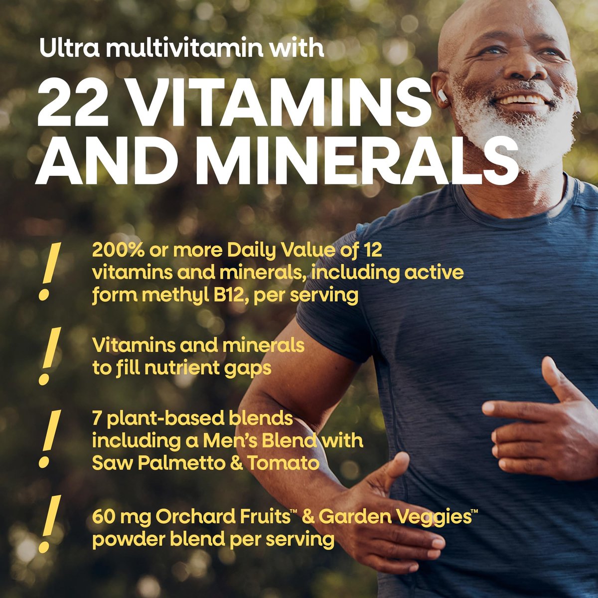 Nature's Way Alive! Ultra Potency Multivitamin für Männer 50 Plus – Hochdosiert mit Vitamin D3, C, E, Methyl B12 – Unterstützt Zellenergie, Herz, Gehirn und Augengesundheit – 60 Tabletten