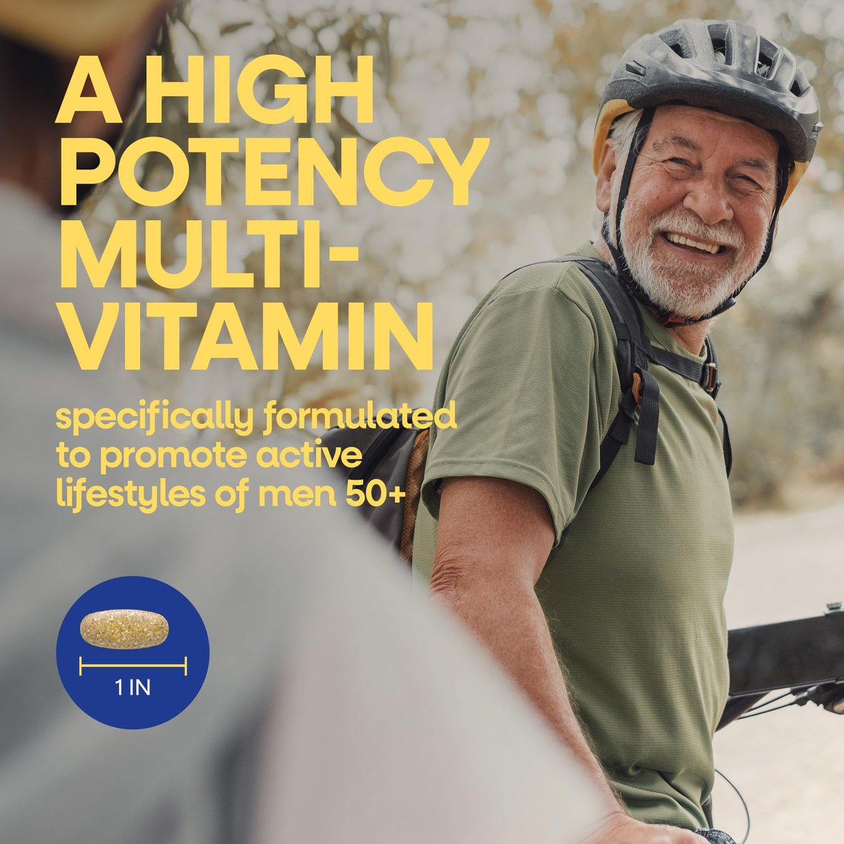 Nature's Way Alive! Ultra Potency Multivitamin für Männer 50 Plus – Hochdosiert mit Vitamin D3, C, E, Methyl B12 – Unterstützt Zellenergie, Herz, Gehirn und Augengesundheit – 60 Tabletten