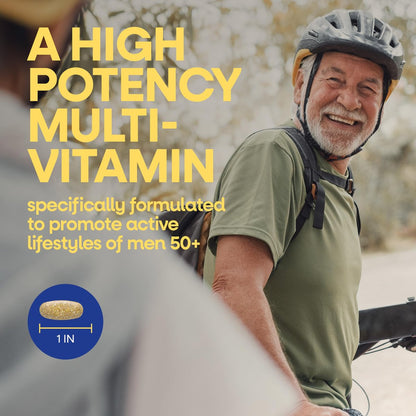 Nature's Way Alive! Ultra Potency Multivitamin für Männer 50 Plus – Hochdosiert mit Vitamin D3, C, E, Methyl B12 – Unterstützt Zellenergie, Herz, Gehirn und Augengesundheit – 60 Tabletten