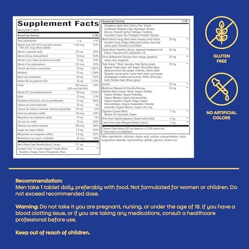 Nature's Way Alive! Ultra Potency Multivitamin für Männer 50 Plus – Hochdosiert mit Vitamin D3, C, E, Methyl B12 – Unterstützt Zellenergie, Herz, Gehirn und Augengesundheit – 60 Tabletten