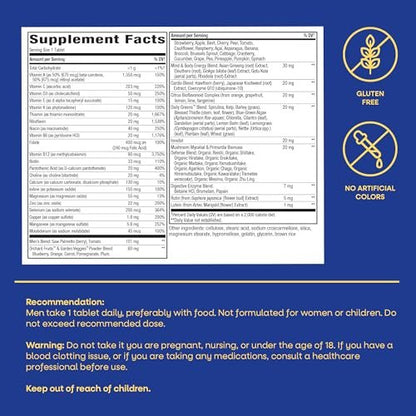 Nature's Way Alive! Ultra Potency Multivitamin für Männer 50 Plus – Hochdosiert mit Vitamin D3, C, E, Methyl B12 – Unterstützt Zellenergie, Herz, Gehirn und Augengesundheit – 60 Tabletten