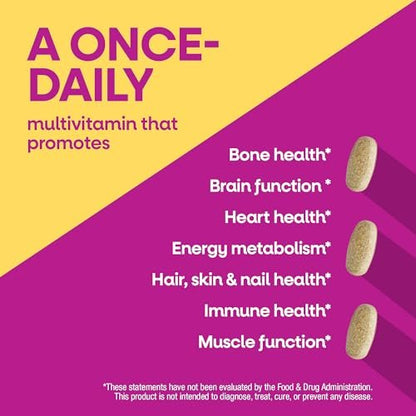 Nature's Way Alive! Ultra Potency Multivitamin für Frauen 50 Plus – Hochpotente Formel mit Vitamin D3, C, E, methyliertem B12 – Unterstützt Herz, Gehirn und Knochengesundheit*, 60 Tabletten