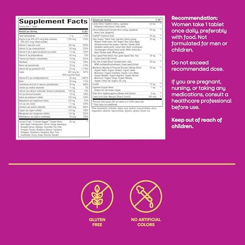 Nature's Way Alive! Ultra Multivitamin für Frauen – Tägliche Frauenvitamine mit hoher Potenz, fördert Energie und Muskelfunktion, Vitamin A, C, D, methyliertes B12, 60 Tabletten