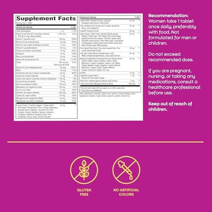 Nature's Way Alive! Ultra Multivitamin für Frauen – Tägliche Frauenvitamine mit hoher Potenz, fördert Energie und Muskelfunktion, Vitamin A, C, D, methyliertes B12, 60 Tabletten