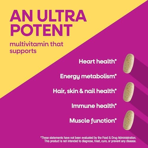 Nature's Way Alive! Ultra Multivitamin für Frauen – Tägliche Frauenvitamine mit hoher Potenz, fördert Energie und Muskelfunktion, Vitamin A, C, D, methyliertes B12, 60 Tabletten