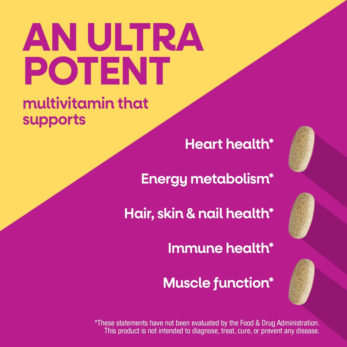 Nature's Way Alive! Ultra Multivitamin für Frauen – Tägliche Frauenvitamine mit hoher Potenz, fördert Energie und Muskelfunktion, Vitamin A, C, D, methyliertes B12, 60 Tabletten