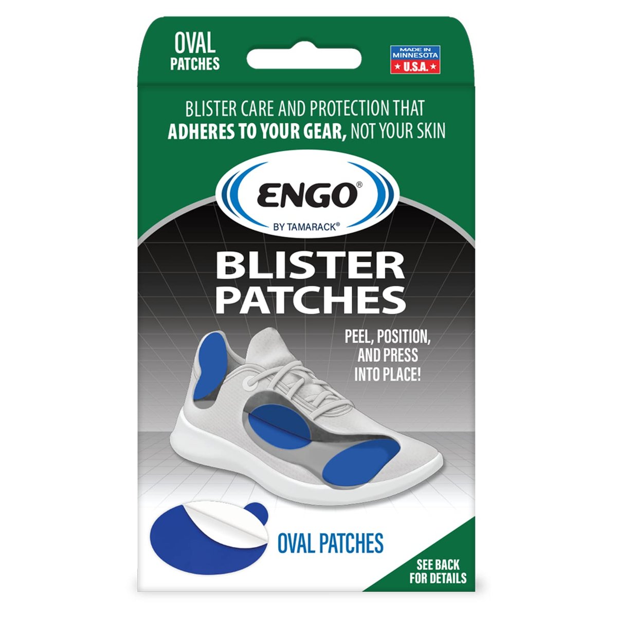 ENGO Blister Prevention Patches Oval Starter Pack – 6 Stück, Blau