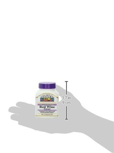 21st Century Resveratrol Kapseln mit rotem Weinextrakt (90 Stück) - Antioxidans Unterstützung mit Traubenkernextrakt, Polyphenolen & Vitamin C, Glutenfrei & Ohne Gentechnik, Ohne Zuckerzusatz