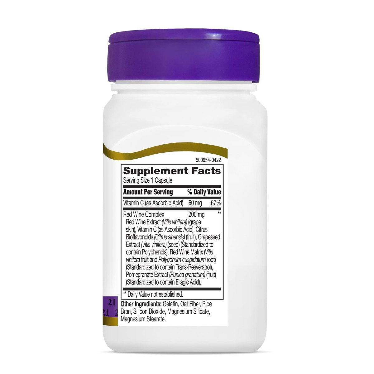 21st Century Resveratrol Kapseln mit rotem Weinextrakt (90 Stück) - Antioxidans Unterstützung mit Traubenkernextrakt, Polyphenolen & Vitamin C, Glutenfrei & Ohne Gentechnik, Ohne Zuckerzusatz
