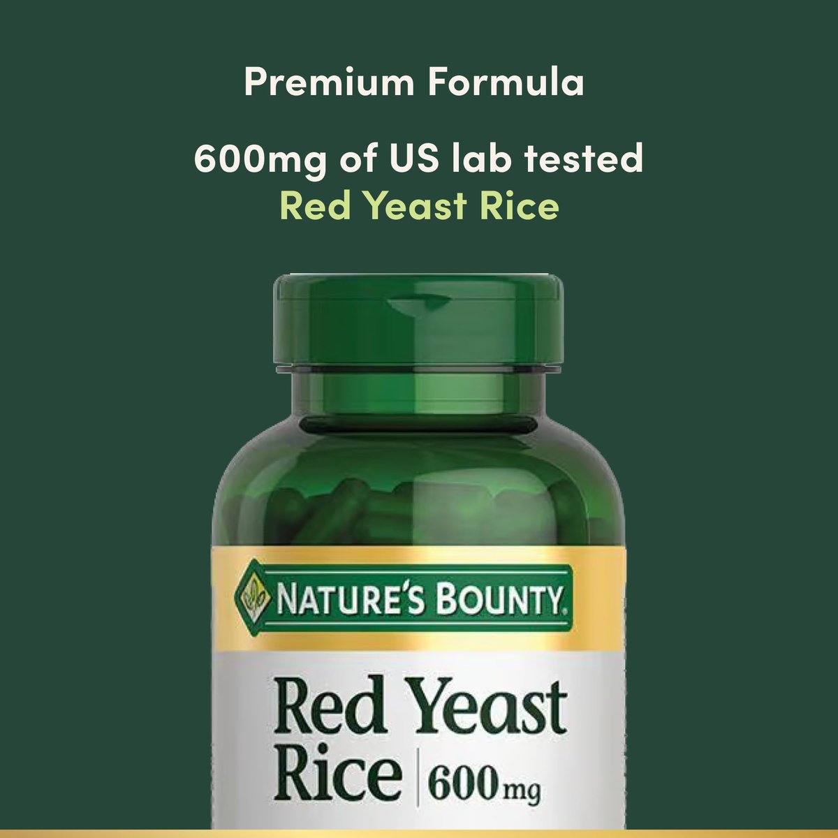 Nature's Bounty Rots Hefe Reis, Kräuterergänzung, 600 mg, 250 Kapseln