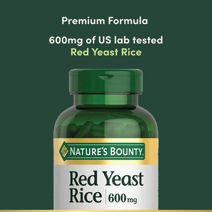 Nature's Bounty Rots Hefe Reis, Kräuterergänzung, 600 mg, 250 Kapseln