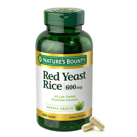 Nature's Bounty Rots Hefe Reis, Kräuterergänzung, 600 mg, 250 Kapseln
