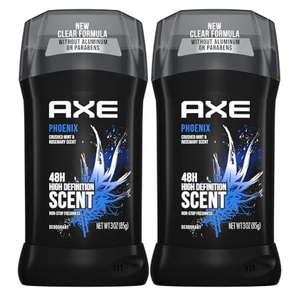 AXE Dual Action Deodorant Stick Phoenix Crushed Mint & Rosemary – 2er-Pack, 3 oz, Aluminiumfrei