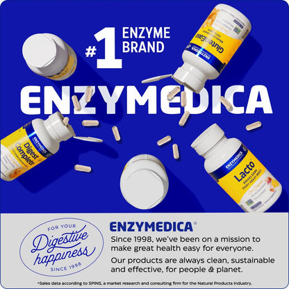 Enzymedica Digest Spectrum – Fortschrittliche Verdauungsenzyme für Frauen und Männer, unterstützt die Verdauung und multiple Nahrungsmittelunverträglichkeiten, schnell wirkende Formel gegen Blähungen und Völlegefühl, 30 Kapseln