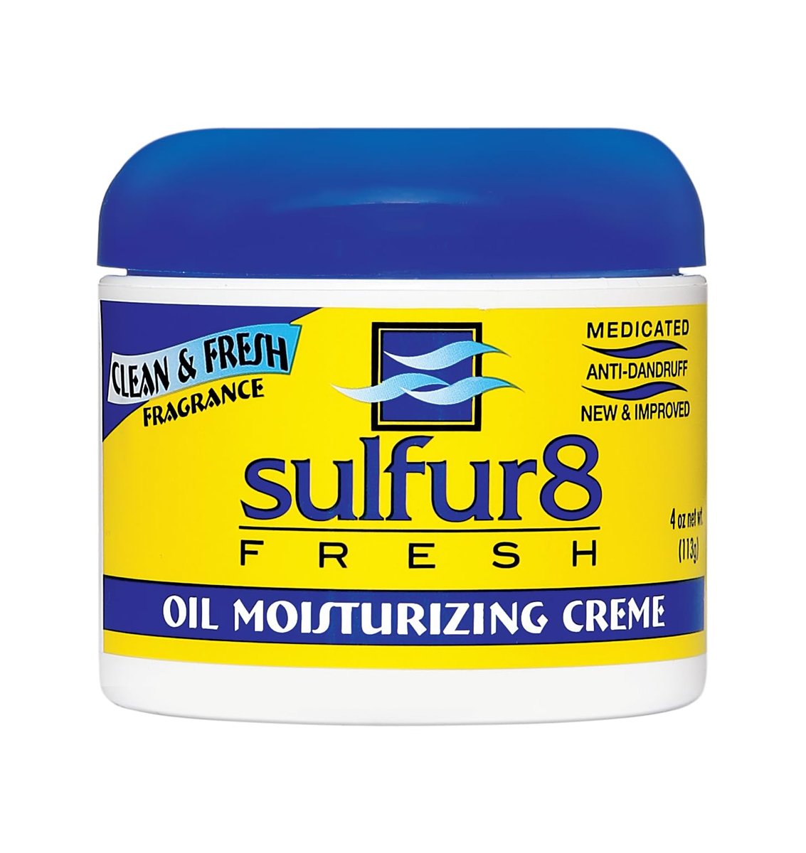 Sulfur 8 Fresh Oil Feuchtigkeitscreme mit Medizinischer Anti-Schuppen-Wirkung 113 g – Hilft Schuppen zu kontrollieren, pflegt trockene Kopfhaut, sauberer & frischer Duft, für alle Haartypen