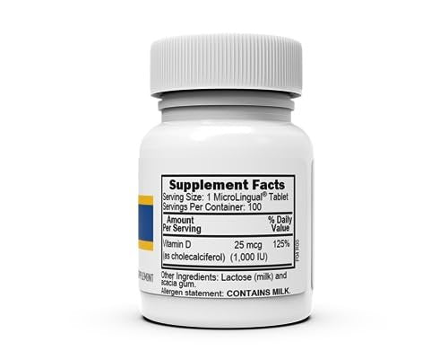 Superior Source Vitamin D3 1000 IE – Immunsystem, Gehirn & Nerven, Kalziumaufnahme für Zähne & Knochen – 100 sublinguale Mikrotabletten