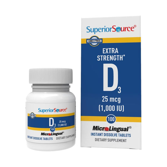 Superior Source Vitamin D3 1000 IE – Immunsystem, Gehirn & Nerven, Kalziumaufnahme für Zähne & Knochen – 100 sublinguale Mikrotabletten