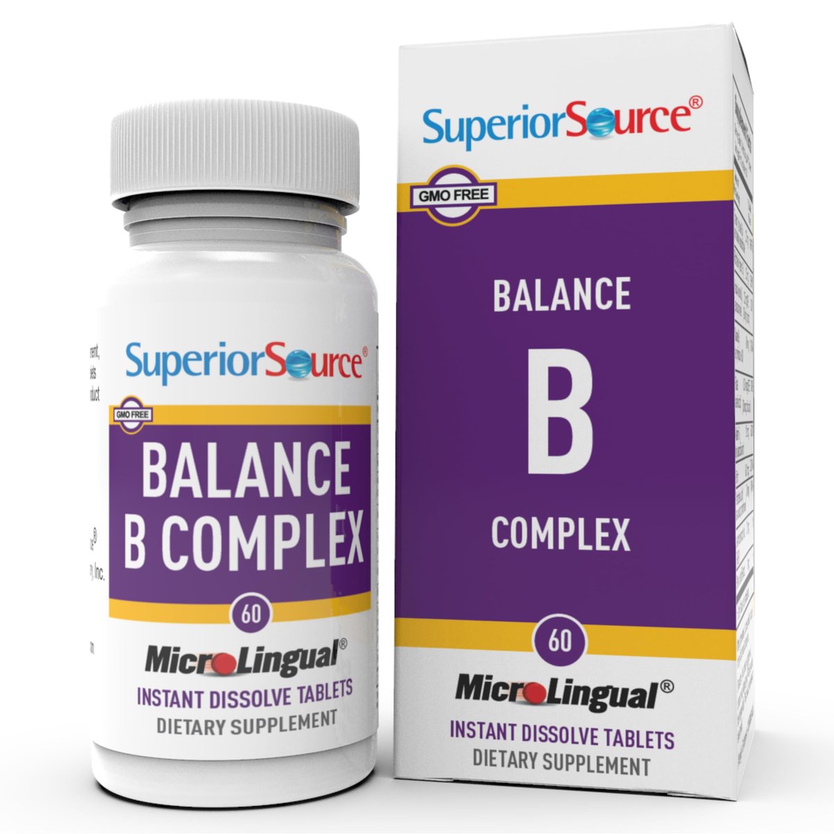 Superior Source Balance B-Komplex – Energie-Supplement mit Folsäure & B-Vitaminen – Unterstützt Herz- & Muskelgesundheit – Stärkt das Immunsystem – 60 Instant-Lösung-Tabletten