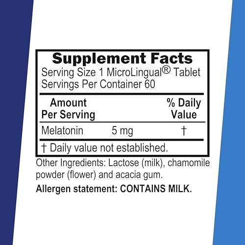 Superior Source Melatonin 5 mg – Gesunder Schlafunterstützung für Erwachsene – Melatonin-Formel mit Kamille zur Entspannung & erholsamen Schlaf – 60 sublinguale Schmelztabletten