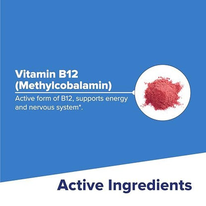 Superior Source No Shot Methylcobalamin B-12 5000 mcg – Vitamin B-12 zur Unterstützung der Energieproduktion, Gehirngesundheit & des allgemeinen Wohlbefindens – Sublingualtabletten für schnelle Absorption – 60 lösliche Tabletten