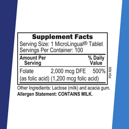 Superior Source Folsäure 1200 mcg – 100 sublinguale Tabletten für Herz, Immunsystem und Nervensystem