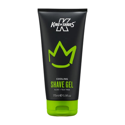 King of Shaves Cooling Shave Gel Aloe + Tea Tree 175 ml – Kühlendes Rasiergel mit Aloe Vera und Teebaumöl