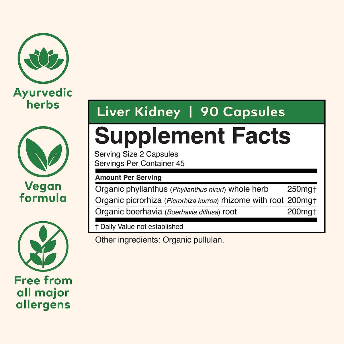 ORGANIC INDIA Leber-Nieren-Kräuterergänzung – Entgiften & Regenerieren, Unterstützt gesunde Leber- und Nierenfunktion, Vegan, Glutenfrei, Koscher, USDA Bio, Non-GMO – 90 Kapseln