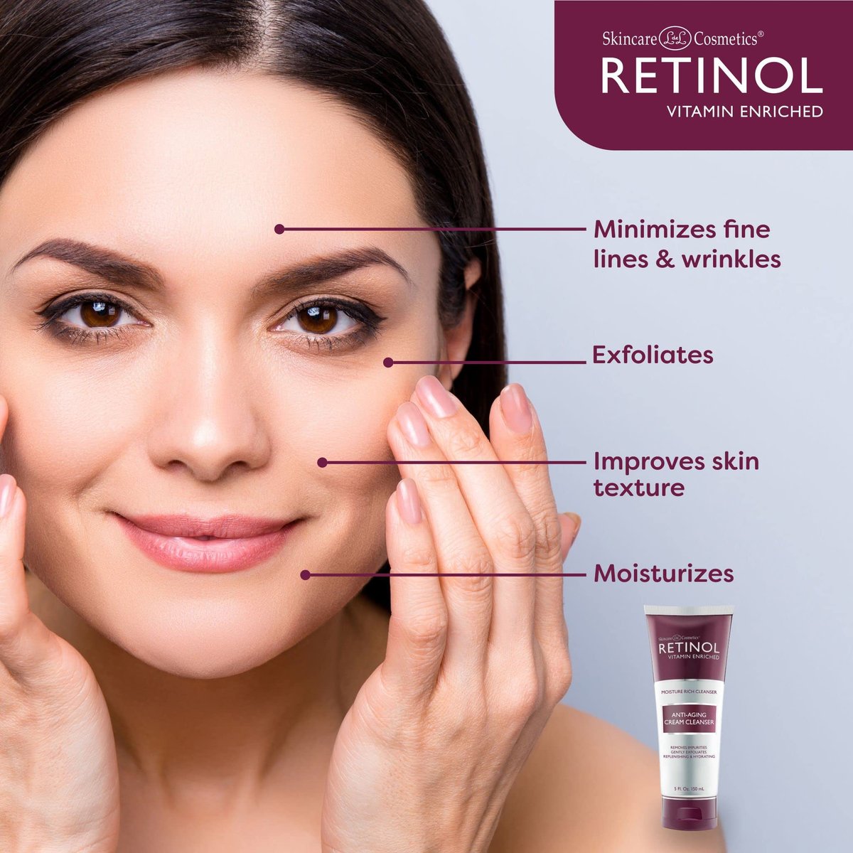 Retinol LIVAURA Anti-Aging Cream Cleanser – Sanfte Gesichtsreinigung für Frauen, feuchtigkeitsspendender Gesichtsreiniger für trockene, fettige & empfindliche Haut, tägliche Gesichtswäsche & Creme-Reiniger für die Hautpflegeroutine