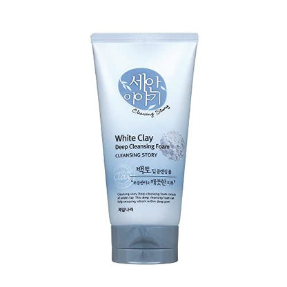 Kwailnara Cleansing Story Natural Facial Deep Foam Cleansing - Weißer Ton, 150 ml