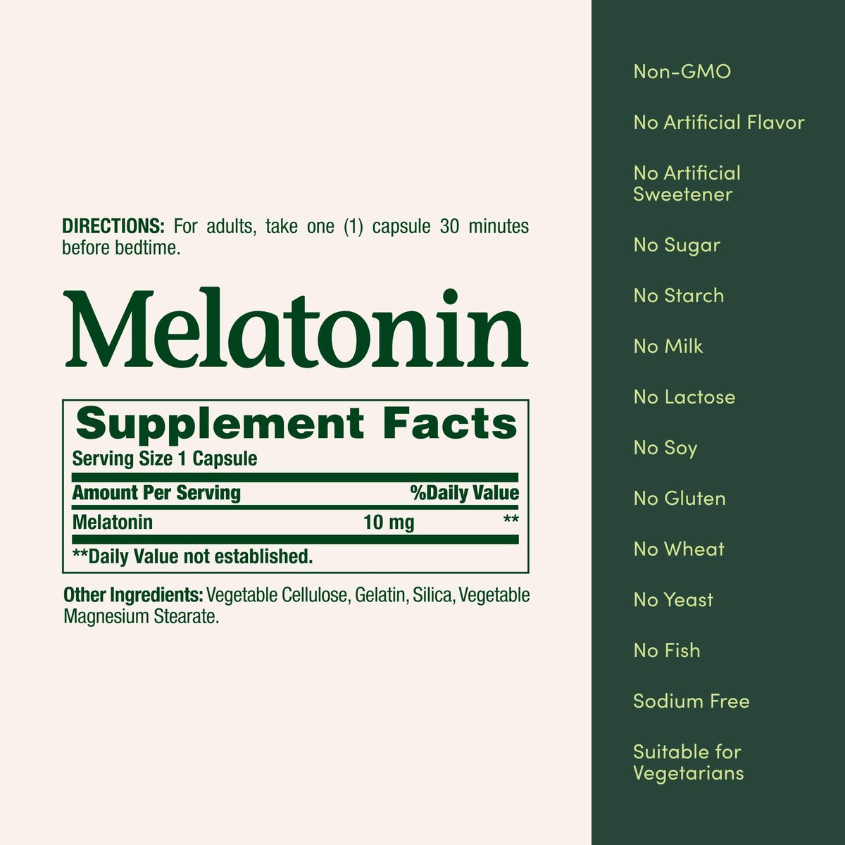 Nature's Bounty Melatonin 10 mg – 60 Kapseln, 100% Arzneimittelfreies Schlafmittel, Nahrungsergänzungsmittel