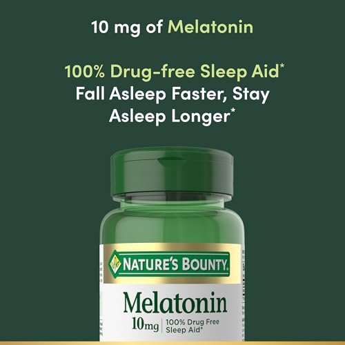 Nature's Bounty Melatonin 10 mg – 60 Kapseln, 100% Arzneimittelfreies Schlafmittel, Nahrungsergänzungsmittel