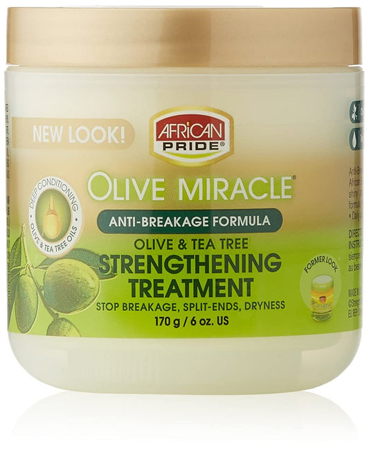 African Pride Olive Miracle Cream 6 Unzen – Feuchtigkeitsspendende Haarpflege für krauses und trockenes Haar