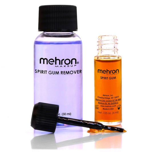 Mehron Makeup Spirit Gum & Entferner Kombi-Set | Professioneller Kleber für Gesicht, Haut & Körper | Hergestellt in den USA