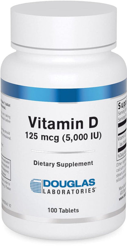 Douglas Laboratories Vitamin D 5.000 I.E. – 100 Tabletten zur Unterstützung des Immunsystems, des Kalziumspiegels und der Knochengesundheit*
